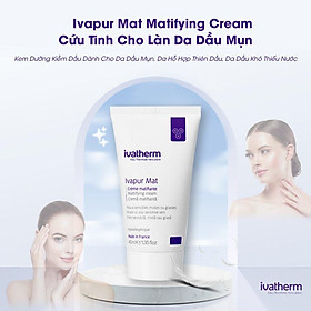 Kem Dưỡng Ẩm Ivatherm Ivapur Mat Mattifying Cream dưỡng ẩm kiềm dầu cho da dầu mụn 40ml - Hee's Beauty