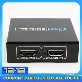 Bộ chia HDMI Switch 1 ra 2 Full HD 1080 đen - Hàng Chính Hãng