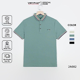 Hình ảnh Áo Thun Polo Nam Cao Cấp VIỆT PHÁP / Form Basic- Chất liệu cotton dệt kiêu cá sấu co dãn thấm hút mồ hồi tốt 2A002