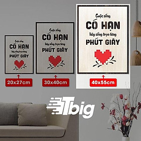 Mua Tranh treo tường Gỗ tạo động lực TBIG126 - Tranh tạo động lực cuộc sống có hạn hãy sống trọn từng phút giây