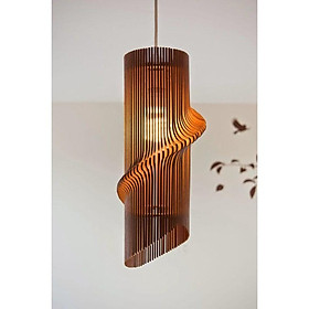 Đèn gỗ trụ xoắn mỹ nghệ nội thất trang trí độc đáo sang trọng