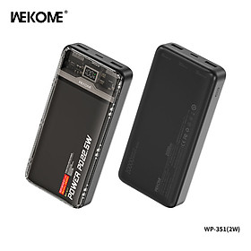 Pin sạc dự phòng sạc nhanh QC PD 22.5W trong suốt Hàng Nhập Khẩu WEKOME 20000mAh nhiều màu sắc Wp 349 sạc thường - 351