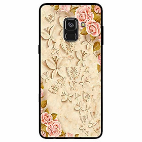 Ốp lưng dành cho samsung a8 2018 mẫu hoa hồng lá vàng