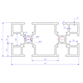 Mua Nhôm định hình 40x80 (LWA-480682700-2) - Miễn phí cắt theo kích thước yêu cầu (Giá đã bao gồm VAT)