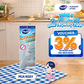 Găng tay dáng dài Nitrile không mùi MyJae rửa chén, bát, dọn dẹp nhà cửa 38CM