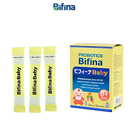 Men vi sinh cho bé Bifina Baby Nhật Bản- Hộp 30 gói - Lợi khuẩn chiến binh cho trẻ sơ sinh Viêm da cơ địa và ruột hoại tử , chàm sữa, dị ứng... 