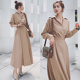 Váy sơ mi Hàn Quốc Váy kiểu kẻ sọc dáng dài cộc tay Ulzzang  Shopee Việt  Nam