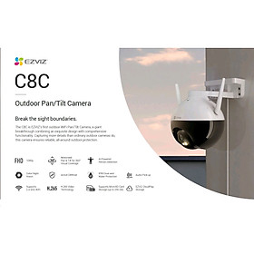 Mua Camera IP Wifi PTZ EZVIZ C8C FHD 1080P - Xoay 355 độ  tích hợp AI nhận diện con người - ban đêm có màu - hổ trợ thẻ nhớ lên đến 256G - hàng nhập khẩu