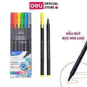 Hình ảnh  Bút đi nét Deli - Ngòi bọc kim loại 0.45mm - Mực có thể rửa được - EQ900