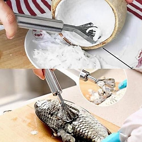 Mua Dụng cụ đánh vảy cá  nạo dừa đa năng màu trắng bạc - Hàng Nhập khẩu