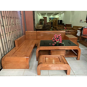 Bộ sofa phòng khách góc L gỗ sồi kích thước 2,6m x 1,7m 