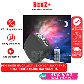 Đèn thiên hà V2 BENZ chiếu sao laser tích hợp loa bluetooth phát nhạc trang trí phòng ngủ, sự kiện, phòng bay