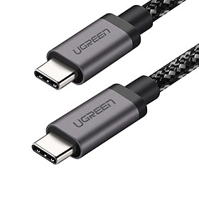 Mua cáp USB 2 đầu type C dây bện dù đầu bọc nhôm Ugreen 316HD70428US 1.5M 100W PD màu đen hàng chính hãng