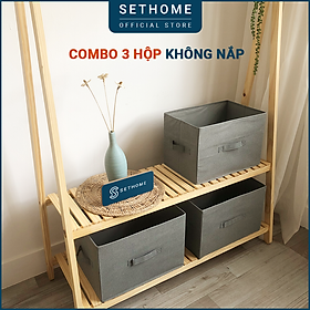 Hình ảnh Set 3 hộp vải không nắp xuất Nhật SETHOME đựng đồ đạc đa năng trong nhà, quần áo sách vở đồ dùng cá nhân