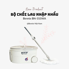 Mua Bộ lau nhà cán Inox 304 Bennix Thái Lan BN-555WA xoay 360 có bánh xe lớn  bảo hành 12 tháng