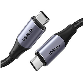 Ccáp USB type C 3.1 gen2 1M 100W 5A màu đen sạc siêu nhanh hỗ trợ PD chống nhiễu Ugreen 80150 US355 Hàng Chính Hãng
