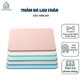 Thảm Đá Lau Chân Nhật Bản Siêu Thấm Hút KÍCH THƯỚC 60X40cm Siêu Thấm Nước, Chống Nấm Mốc Trơn Trượt Cho Phòng Tắm - Hàng Chính Hãng MINIIN