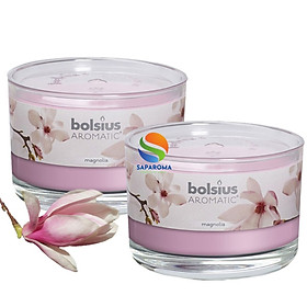 Combo 2 ly nến thơm tinh dầu Bolsius Magnolia 155g - hoa mộc lan, nến trang trí, thơm phòng, thư giãn, Hỗ trợ khử mùi