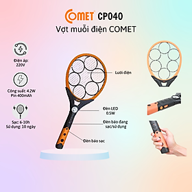 Mua Vợt Muỗi COMET CP040 điện thế mạnh thời gian sử dụng lên đến 48h