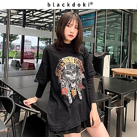 Áo thun unisex BLACKDOKI-ROSE , áo thun nữ dáng rộng tay lỡ chất cotton cao cấp M179