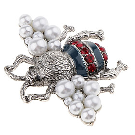 Prettyia Pearl Enamel Bee Insect Brooch Pin Personalized Alloy Brooches Gift