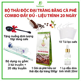 Bộ Thải Độc Đại Tràng Bằng Cà Phê Hữu Cơ Thải Độc Giúp Đại Tràng Sạch, Chữa Táo Bón, Tiêu Hóa Tốt; Giảm Cân, Sáng Da - Liệu Trình 20 Ngày  (Coffee Enema)