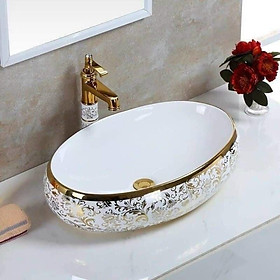 Lavabo sứ đặt bàn oval 