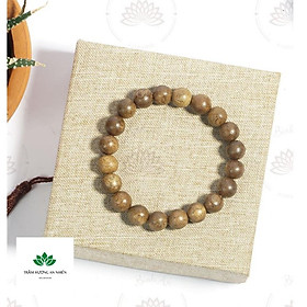 Vòng tay trầm hương cao cấp hạt tròn đơn - trầm tốc tự nhiên - vòng tay phong thủy - size nam nữ