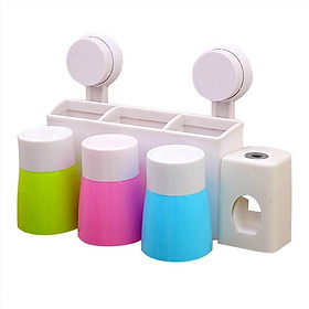 Bộ nhả kem đánh răng tự động kèm 3 cốc hút chân không