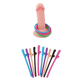 Hen Night Party Supplies Accessories - Dicky Willy Drinking Straws & Ring Toss