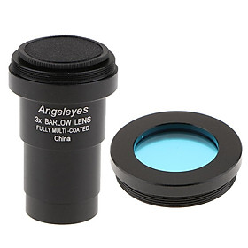 Telescope Eyepiece Barlow Lens 3X for Astronomical Photography + Filter #80A