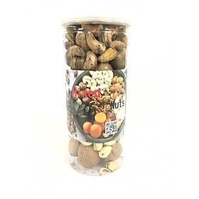 Hộp Mix 5 Loại Hạt Dinh Dưỡng Còn Vỏ 500g (Óc Chó, Hạnh Nhân, Dẻ Cười, Macca, Hạt Điều)