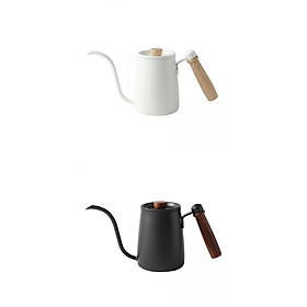 2Pcs Stainless Steel Pour Over Coffee Kettle with Wood Handle