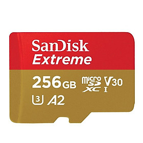 Thẻ Nhớ MicroSDXC SanDisk Extreme V30 U3 4K A2 256GB đọc 160MB/s ghi 90MB/s - Box mới (Vàng) Hàng Chính Hãng