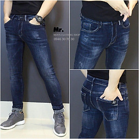QUẦN JEAN NAM XANH ĐEN, QUẦN JEAN TRƠN CHẤT JEAN CO GIÃN MỀM MẠI, MẶC THOẢI MÁI