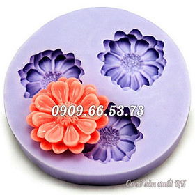 Khuôn rau câu silicon 3 hoa cúc đơn – Mã số 1683