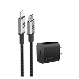 Combo sạc nhanh Mophie Power Delivery 20W USB-C - Cáp Mophie C to lightning 1M - Hàng chính hãng
