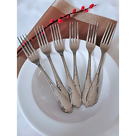 Set 6 nĩa inox 304 sang trọng kiểu dáng Nữ hoàng