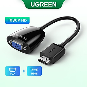 Bộ chuyển đổi HDMI sang VGA (không có Audio) độ phân giải 1920*1080@60Hz (Max) dài 16cm UGREEN MM102 40253 hàng chính hãng