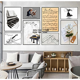 Mua (ẢNH THẬT) Tranh treo tường âm nhạc 34 trang trí decor phòng tập âm nhạc có sẵn khung kèm đinh
