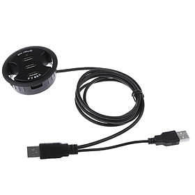 3 Port USB 2.0 HUB PC Computer Grommet Cable Tidy Hole Cover Mounting