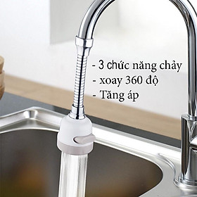 ĐẦU NỐI VÒI RỬA BÁT TĂNG ÁP XOAY 360 ĐỘ ĐIỀU CHỈNH CHẾ ĐỘ NƯỚC