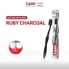 Bàn Chải Đánh Răng LIPZO Ruby Charcoal Dành Cho Nhạy Cảm Công Nghệ Chỉ Tơ Than Hoạt Tính Kháng Khuẩn Siêu Nhỏ Mềm Mảnh