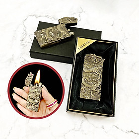 Mua Bật Lửa Xăng Đá ZORRO Z860 Hình Đầu Rồng Kim Loại Nguyên Khối - xài xăng