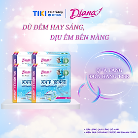 Combo 4 Băng vệ sinh Diana Sensi Cool Fresh siêu mỏng cánh gói 20 miếng