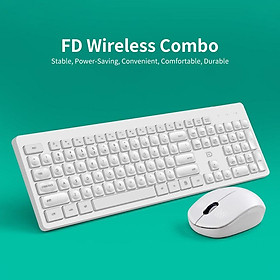 Bộ bàn phím và chuột không dây IK7300 FUDE bộ nút lõm 2.4GHz - (Màu trắng)-Màu trắng