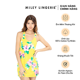 Đầm Mặc Nhà Cotton Lụa Nature Wind Miley Lingerie - Họa tiết Hoa Vàng