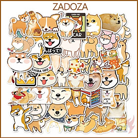 Sticker chó shiba inu decal dán laptop , điện thoại hình dán trang trí