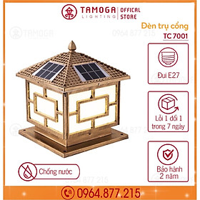 Đèn trụ cổng năng lượng mặt trời vầng đen