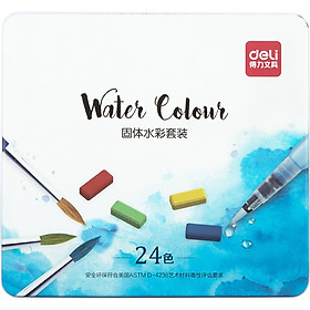 Hộp 24 Màu Nước Dạng Nén Deli 73876 - Màu Nước Dạng Nén Mỹ Thuật